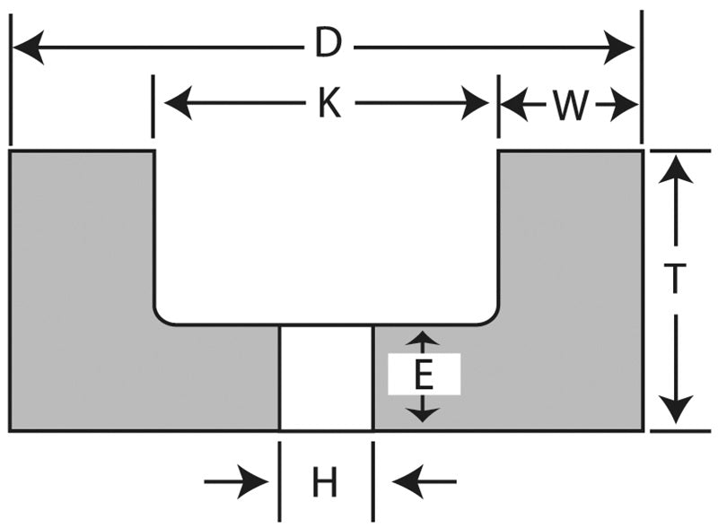 Type 6 Straight Cup Grinding Wheel 6" x 1/2" 46 Grit