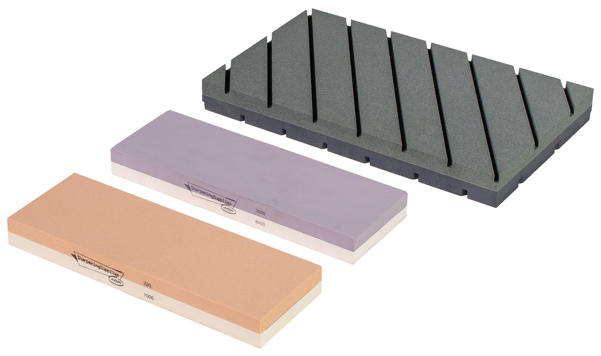 Quendro 8" Double-Sided XL Water Stone Kit