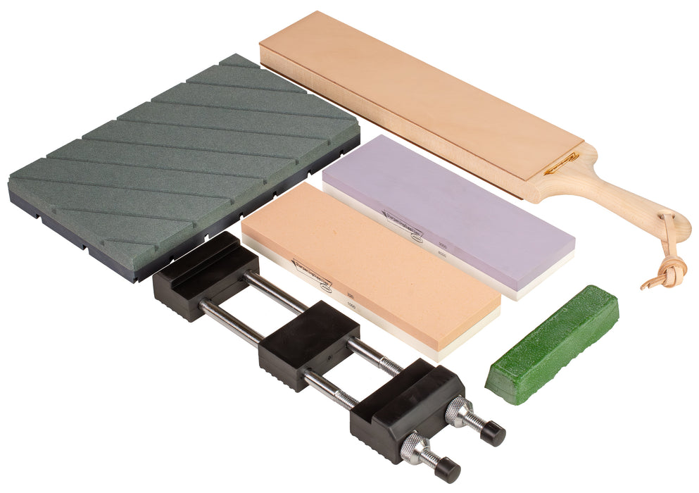 Quendro 8" XL Double-Sided Water Stone Kit Plus